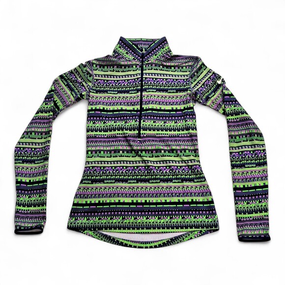 Nike Jackets & Blazers - Nike Pro Dri-FIT‎ Women's Long-Sleeve Half-Zip Top S - Green Pattern